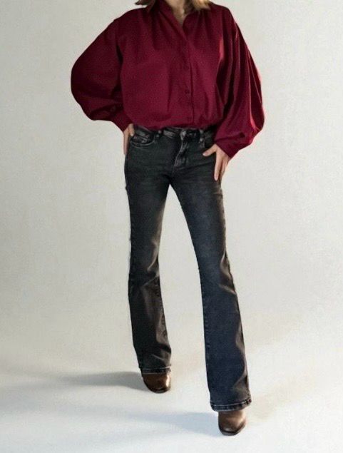 Flaired Push Up Jeans Voor Dames - Aanpassende Mid Waist Jeans