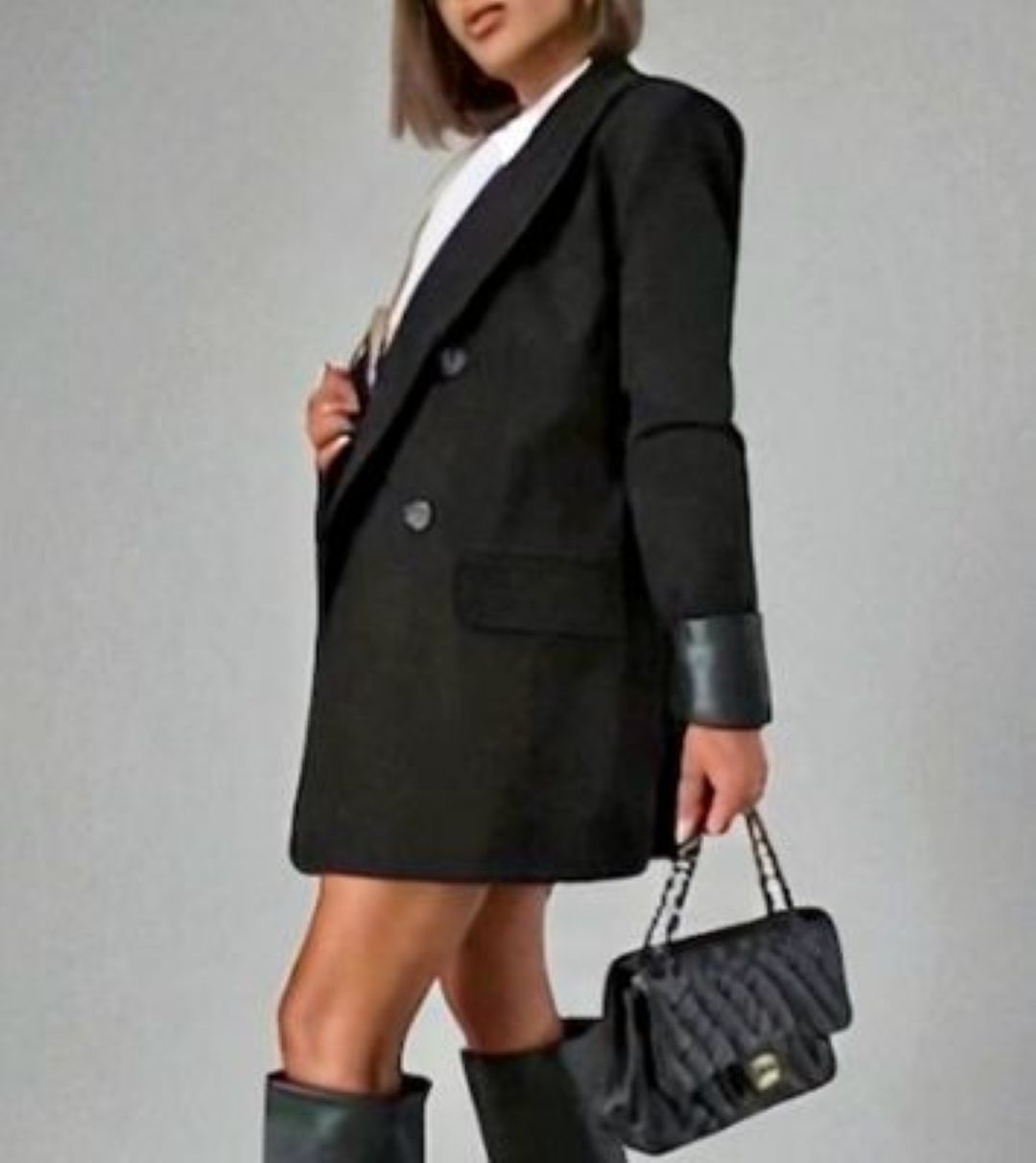 Blazer Jas Met Knoopsluiting en Binnenvoering Voor Dames