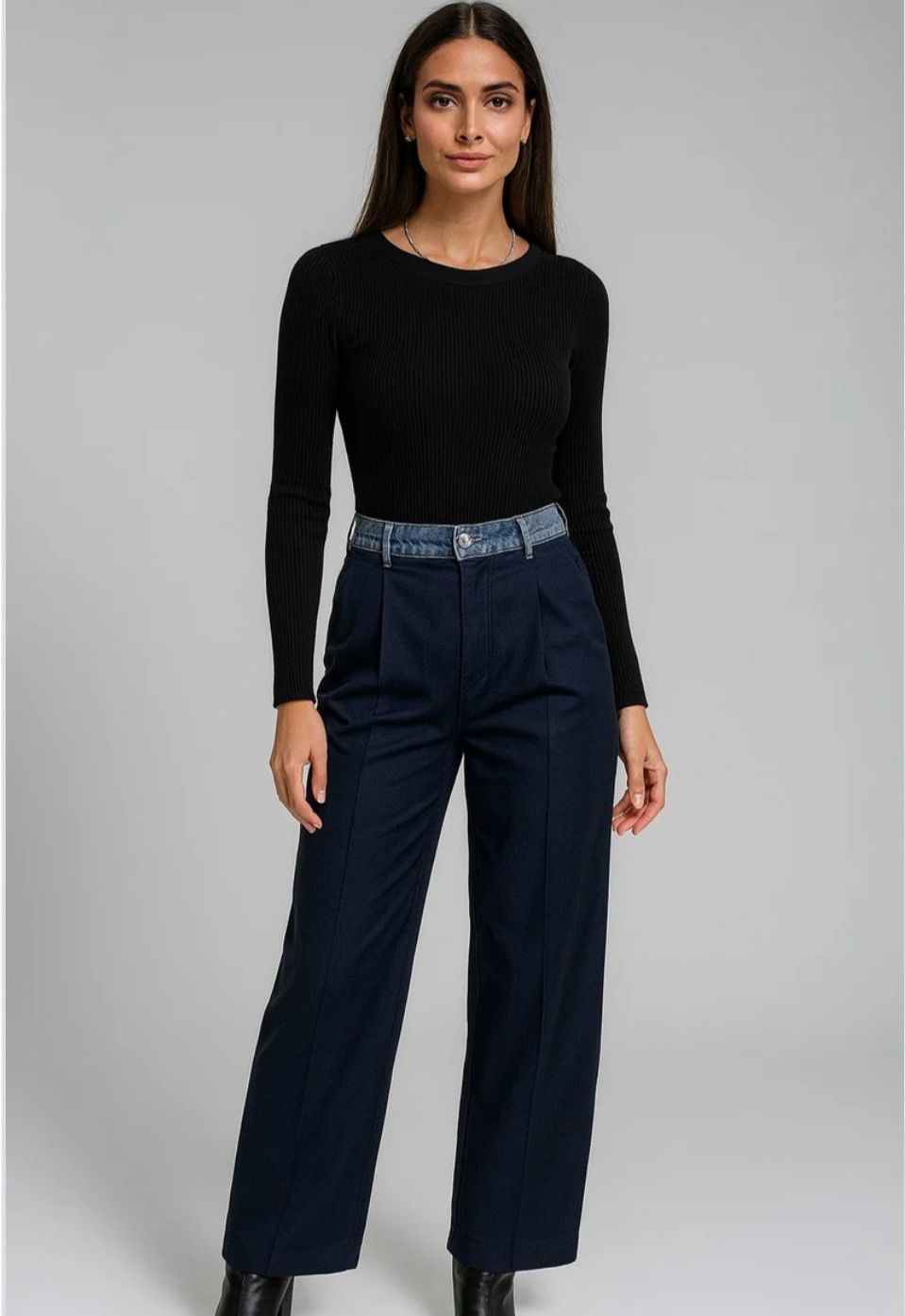 Chique pantalon met denim taille – Infinity Me Boutique