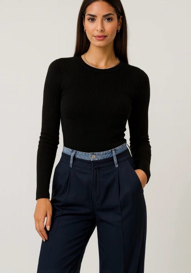 Chique pantalon met denim taille – Infinity Me Boutique