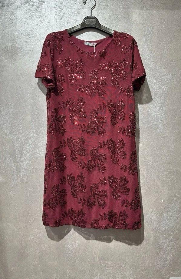 Feestjurk met Pailletten – Elegante Shift Dress met Korte Mouwen | Infinity Me