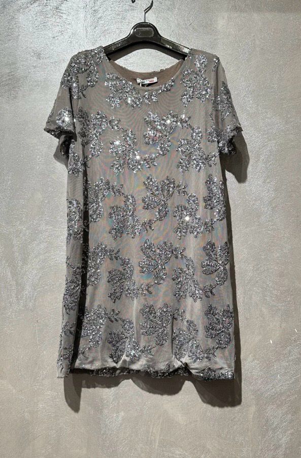 Feestjurk met Pailletten – Elegante Shift Dress met Korte Mouwen | Infinity Me
