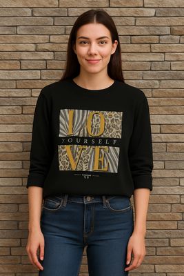 Lange mouwen katoenen sweatshirt voor dames 