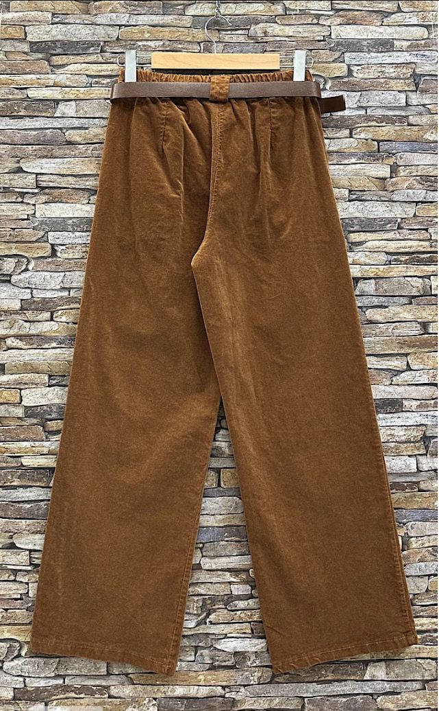 Bruine ribbed cotton wide leg broek – High waist &amp; elegante fit | Infinity Me Boutique