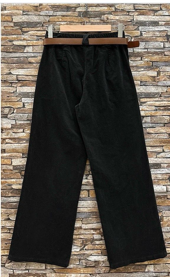 Bruine ribbed cotton wide leg broek – High waist &amp; elegante fit | Infinity Me Boutique