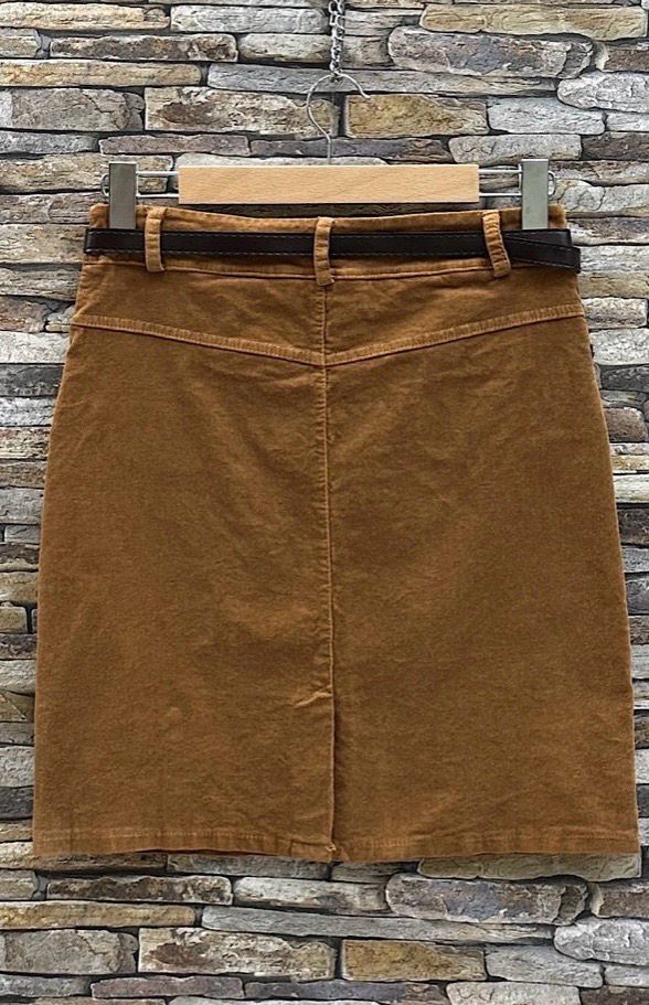 Klassieke tedin skirt chino thick velvet belt with pockets.