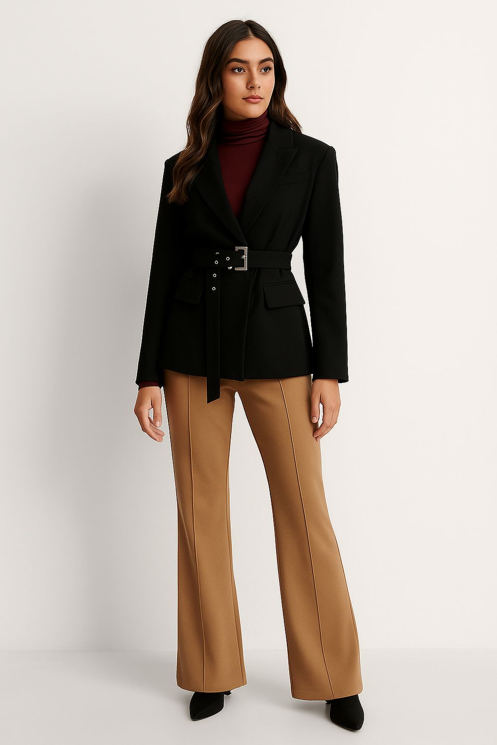 Hoge taille Flared stretch broek voor dames