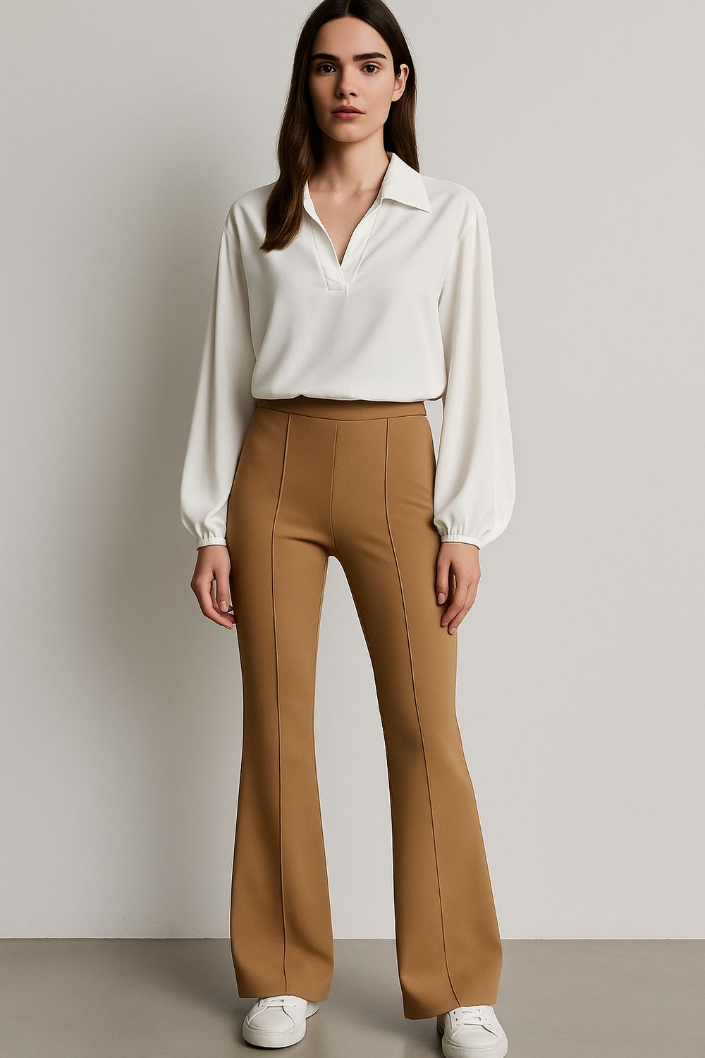 Hoge taille Flared stretch broek voor dames