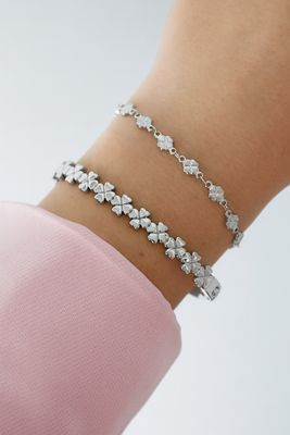 Stainless steel armband voor dames- fijne armband met klaveren 4