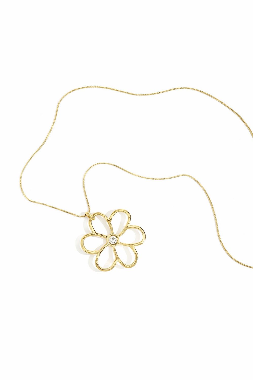 Goudkleurige ketting met bloemhanger en steentje – Elegant &amp; tijdloos – Infinity Me