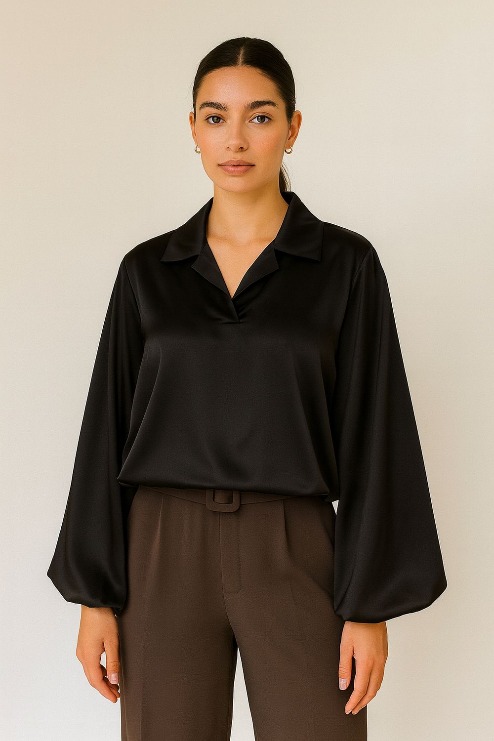 V-hals blouse met print – Made in Italy | Infinity Me