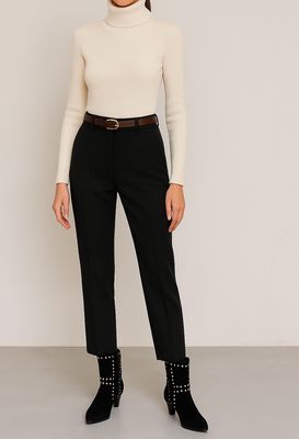 Klassieke geklede mid Waist broek- driekwart costume broek voor dames