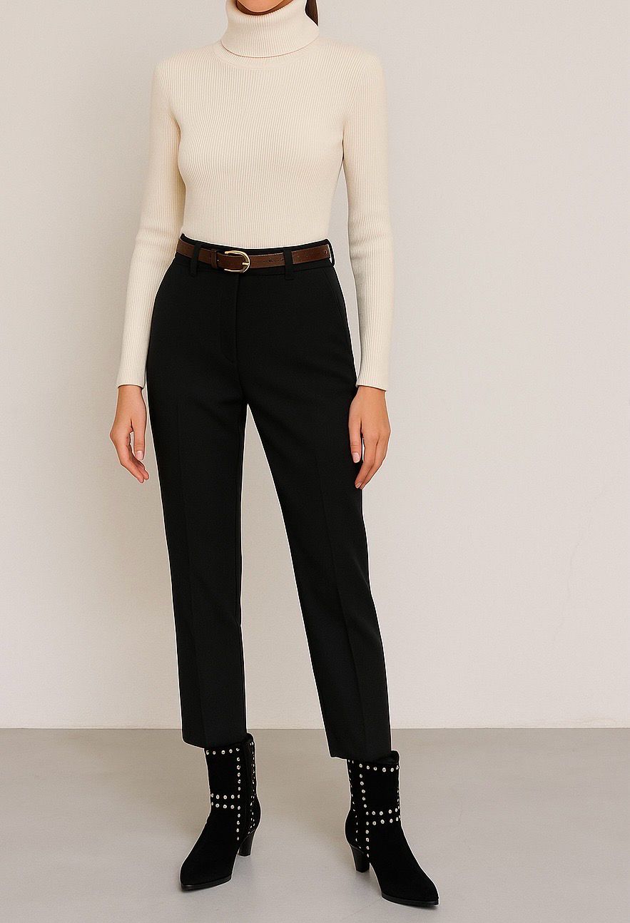 Klassieke geklede mid Waist broek- driekwart costume broek voor dames