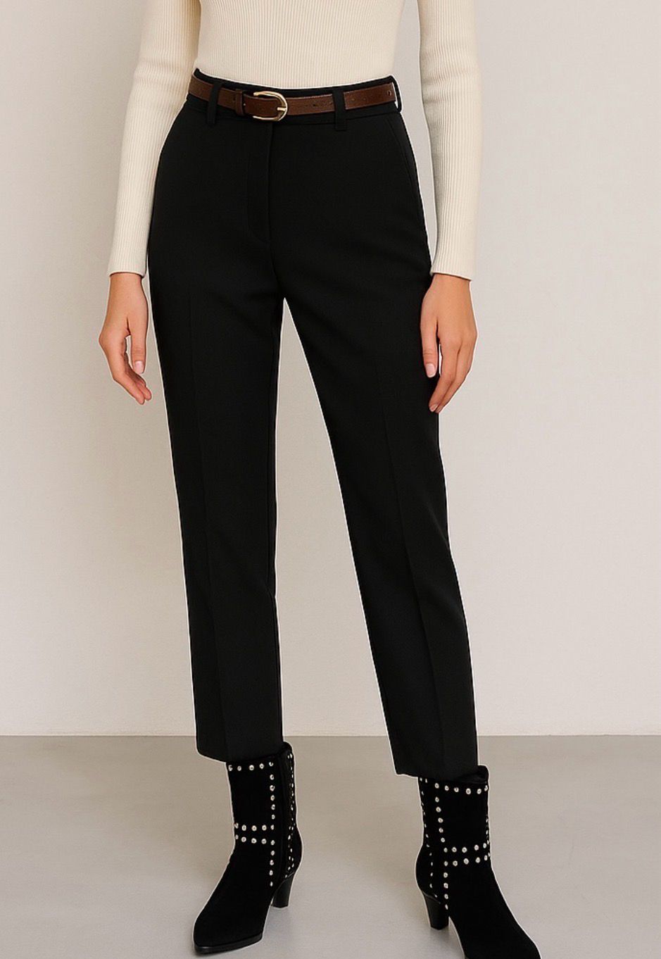 Klassieke geklede mid Waist broek- driekwart costume broek voor dames