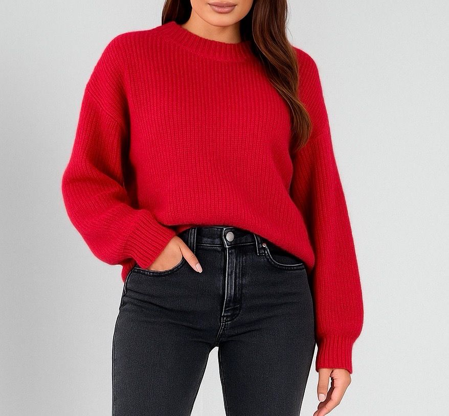 Comfy Sweater - Gebreide Trui - Wollen Trui - Rode Trui - Knitted sweater - trui voor vrouwen - Trui die niet prikt - Comfy Trui