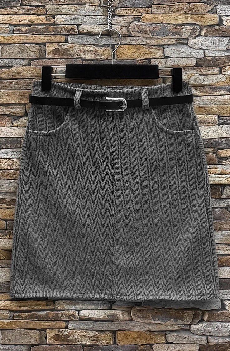 A-lijn Rok ELEONORE – Quilted Thick Wool Flannel Look voor Dames