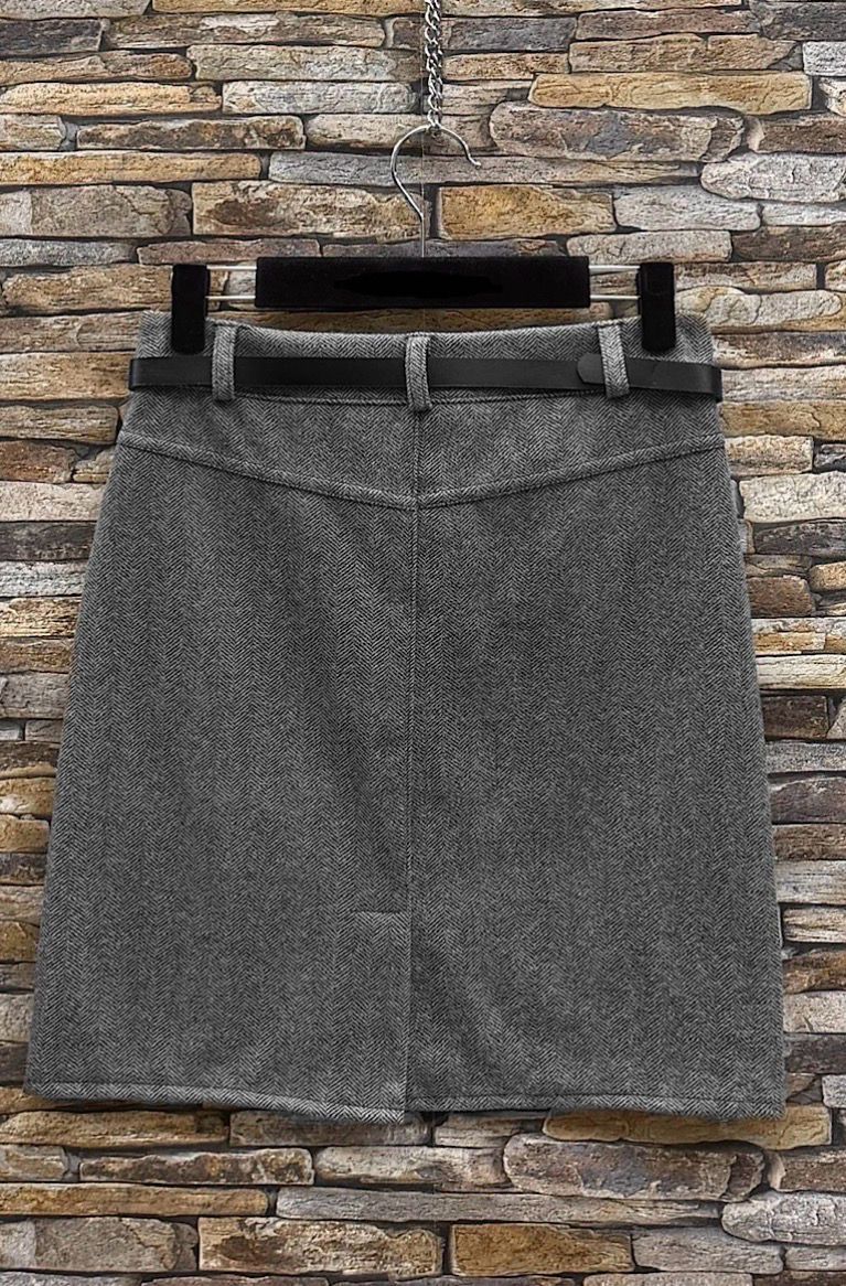 A-lijn Rok ELEONORE – Quilted Thick Wool Flannel Look voor Dames