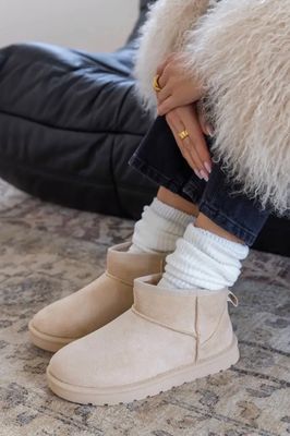 Beige cozy instapboots met warme voering – Comfort &amp; stijl | Infinity Me