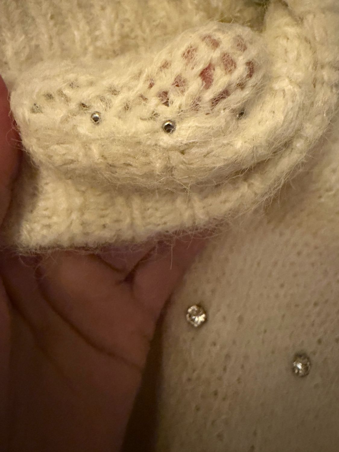 Round Neck Sparkle Knit Sweater Met Rhinestones– Bordeaux , Beige Grijs Zwart | Infinity Me Boutique