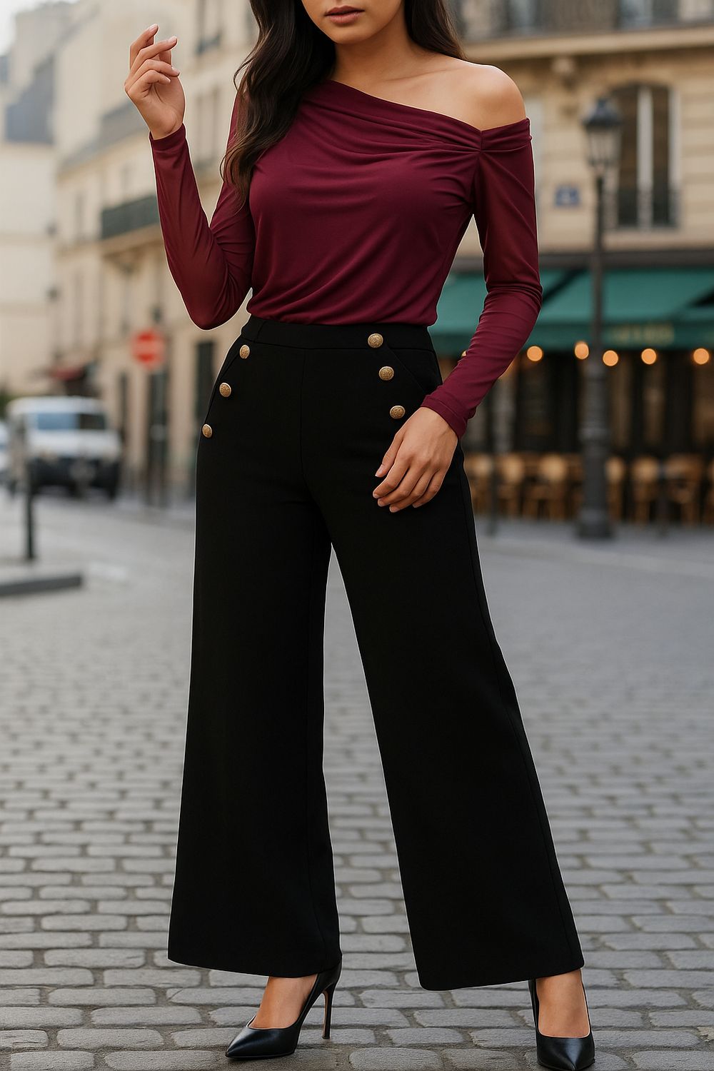 Off-Shoulder Mesh Drape Blouse – Elegante One-Shoulder Top | Infinity Me Boutique