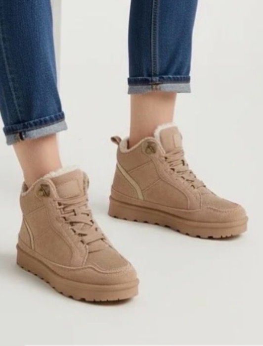 Suede Sneakers- Cozy Fur High Sneaker-Boot – Camel Beige | Infinity Me Winter Essentials