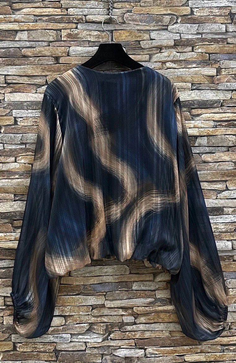  V-hals blouse met print – Made in Italy | Infinity Me