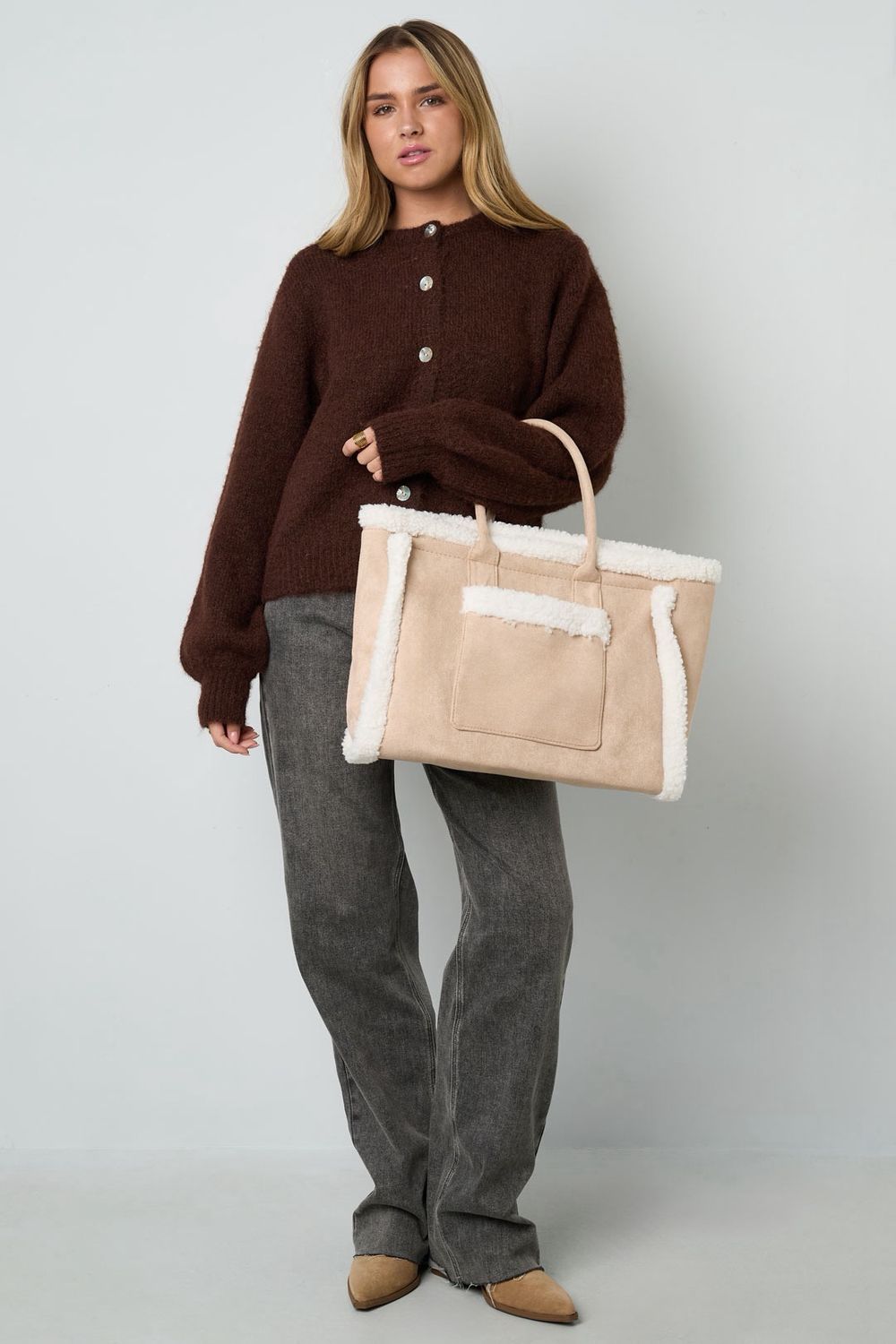 Teddy Shopper – Structured Winter Bag in Suède Look
