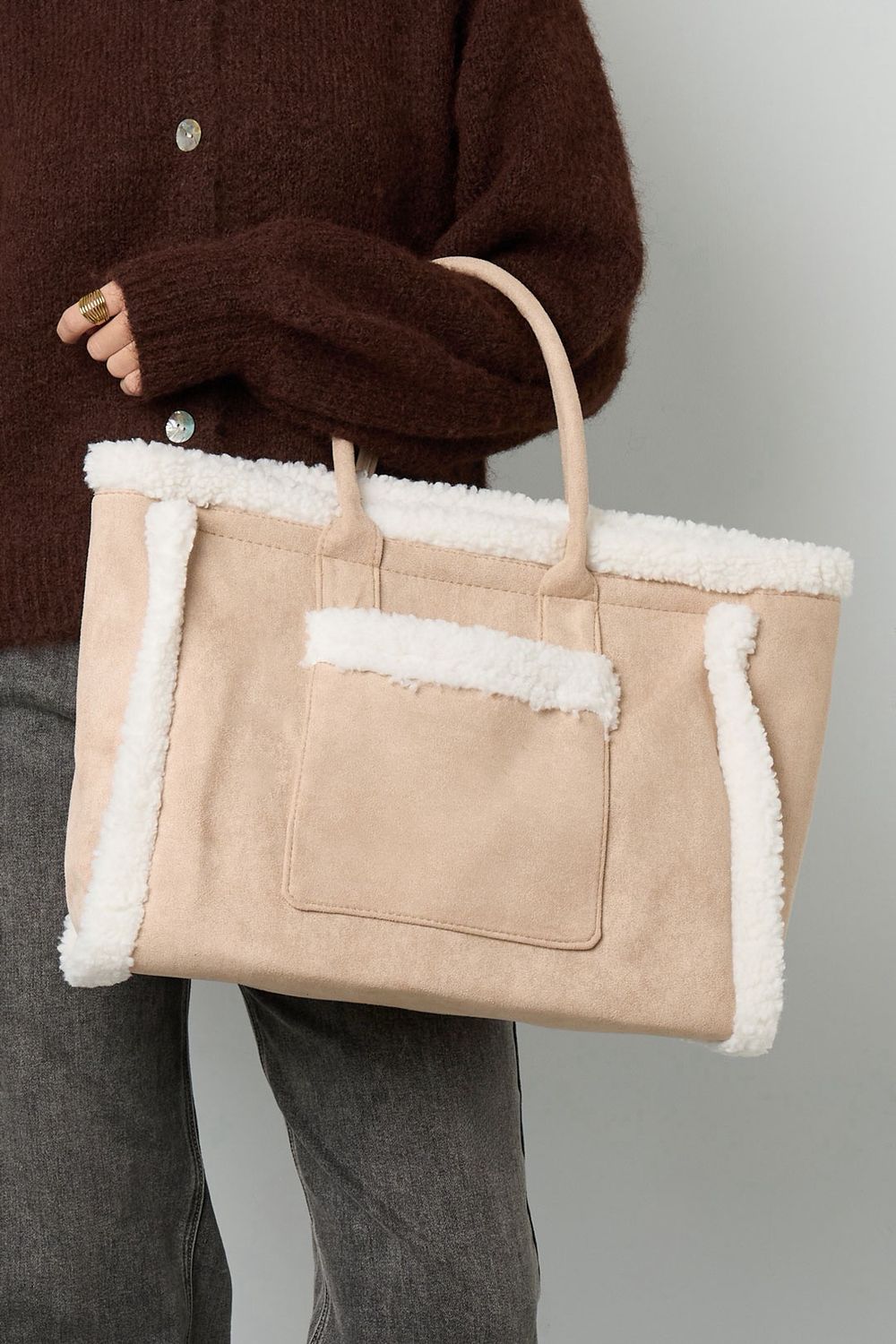 Teddy Shopper – Structured Winter Bag in Suède Look