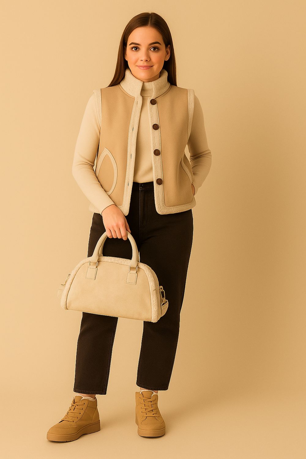 Infinity Me Mini l Teddy Handtas – Soft Suède Look met Afneembare Strap