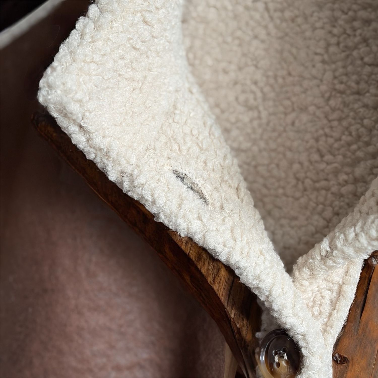 Teddy Voering Katoenen Gilet – Winter Cozy Boutique – Bruin/Crème (One Size)