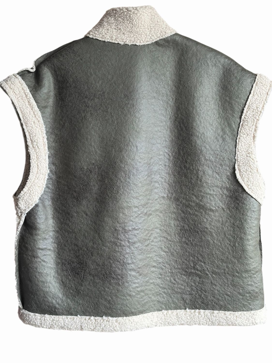 Teddy Voering Katoenen Gilet – Winter Cozy Boutique – Bruin/Crème (One Size)