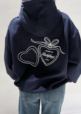 Oversized Hoodie met Hartdetail – Navy