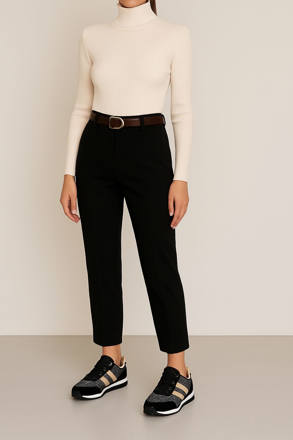 Klassieke geklede mid Waist broek- driekwart costume broek voor dames