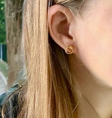 Oorbellen ringknopjes - Zilveren Oorbellen Platina Goud - Kleine Oorbellen - Stud Oorbellen