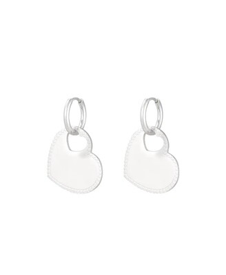 Oorbellen met hart Bedel - 2 kleuren, goud of zilver - Stainless steel oorbellen