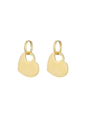 Oorbellen met hart Bedel - 2 kleuren, goud of zilver - Stainless steel oorbellen Oorbellen met hart Bedel - 2 kleuren, goud of zilver - Stainless steel oorbellen
