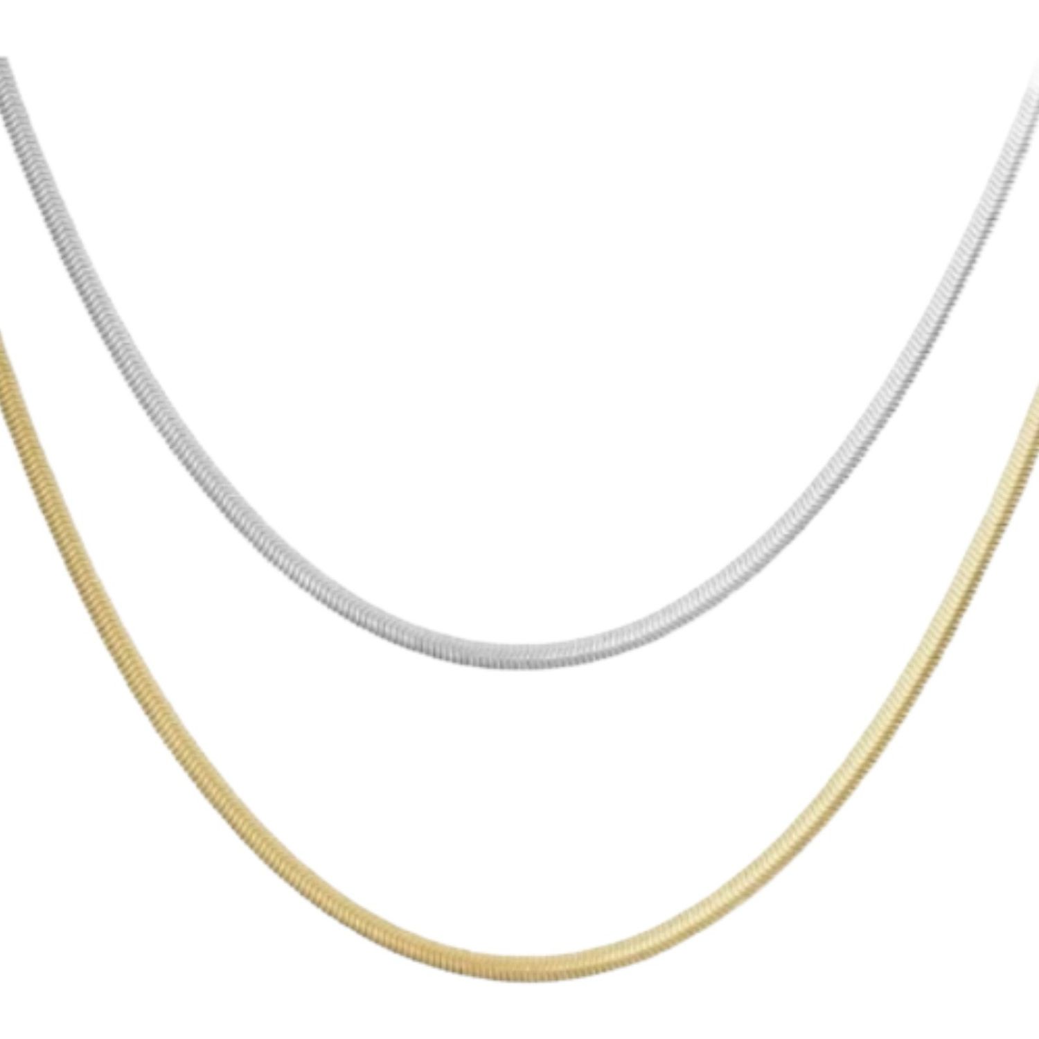Platte ketting zonder hanger - Stainless Steel ketting - ketting voor vrouwen - Elegante ketting - Feestelijke ketting