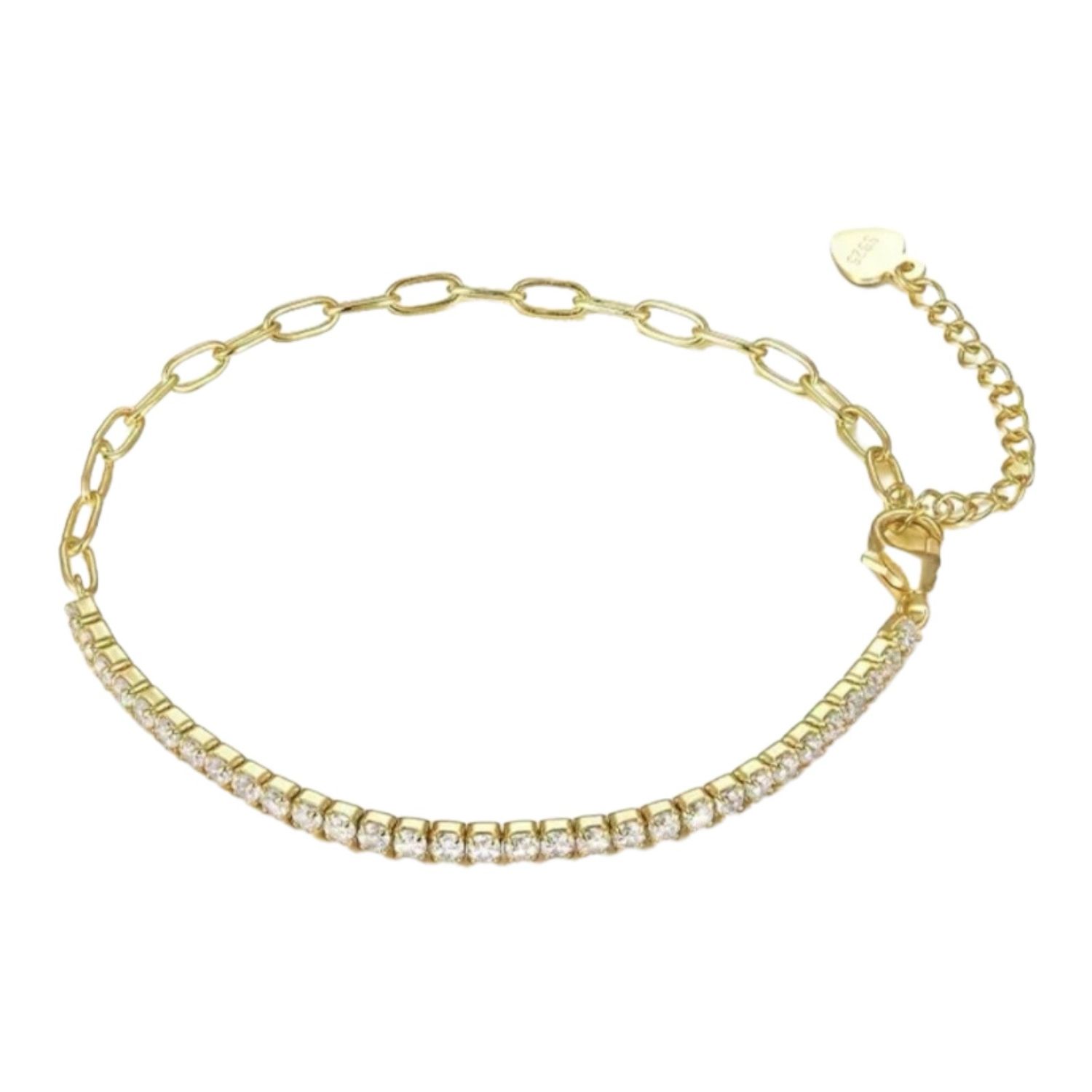 Armband dames in echt zilver – Platina Goud - 925 sterling kwaliteit