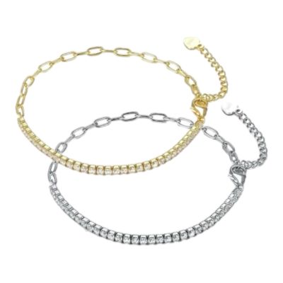 Armband dames in echt zilver – Platina Goud - 925 sterling kwaliteit Armband dames in echt zilver – Platina Goud - 925 sterling kwaliteit