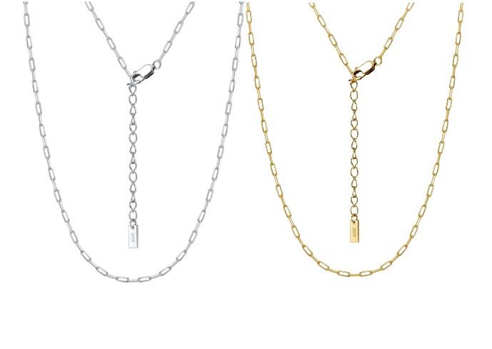 Geometric Ketting Met Blauwe Zircon Hanger - Ketting Zonder Hanger - Sterling Silver Plating 14K Gold