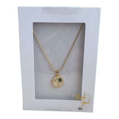 Ronde Ketting Met Hanger - Sterling Zilver Ketting - Gold Plated Ronde Ketting Met Hanger - Sterling Zilver Ketting - Gold Plated