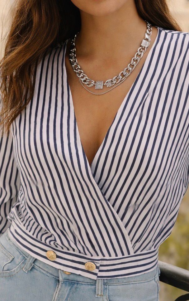 Layered Chain Ketting met Steendetail – Goud- of Zilverkleurig