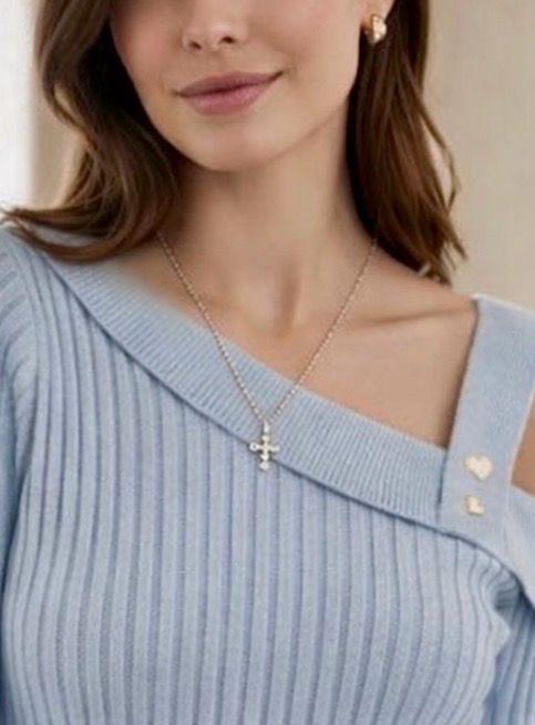 Fijne Ketting met Cross Detail – Goud- of Zilverkleurig- Statement Ketting