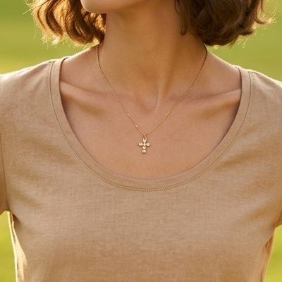 Fijne Ketting met Cross Detail – Goud- of Zilverkleurig- Statement Ketting