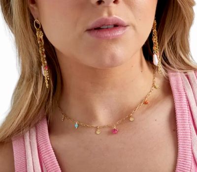 Ketting Summer Love - Ketting Met Gekleurde Bedels - Stainless Steel Ketting