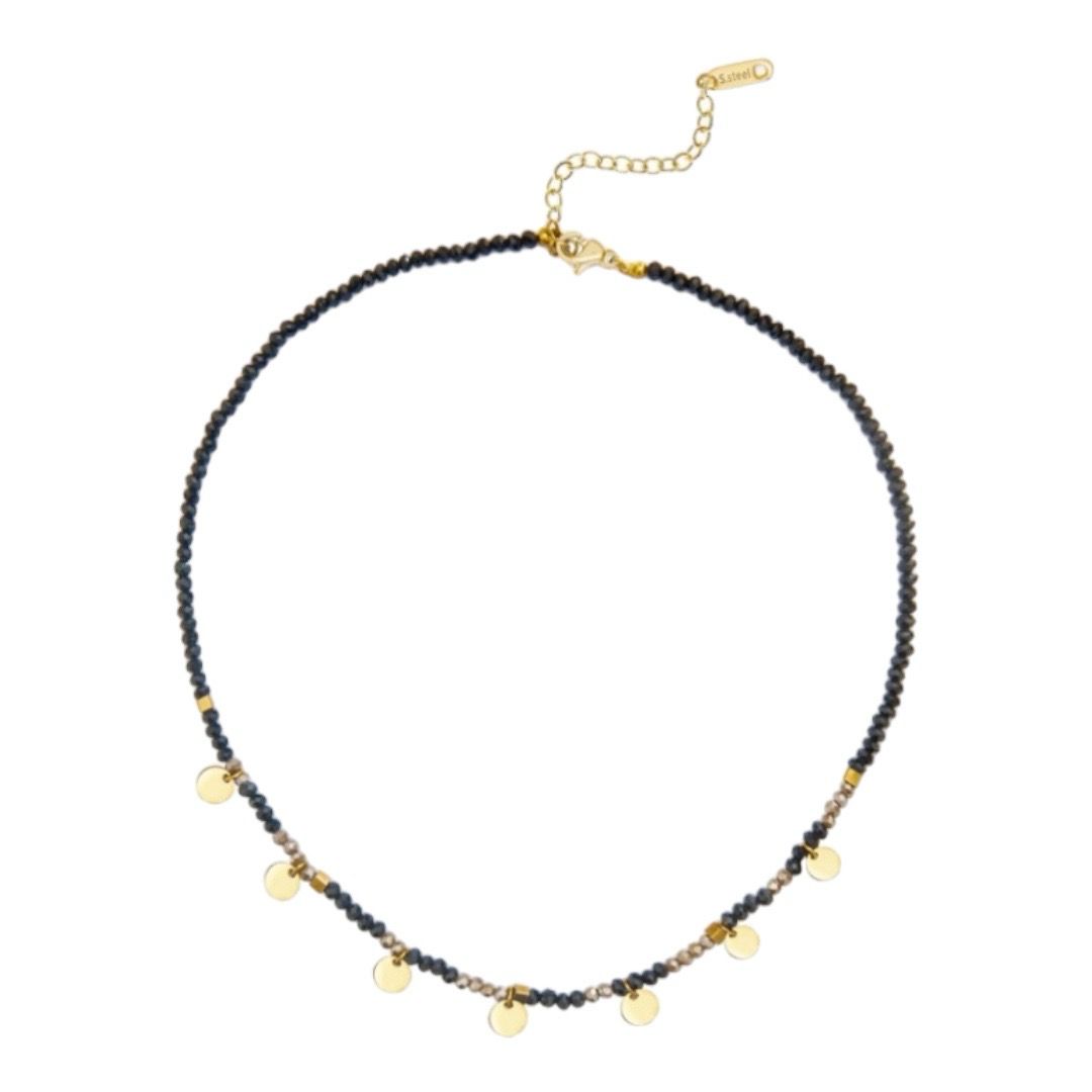 Edelsteen Ketting Voor Vrouwen - Stainless steel Ketting - platina gouden Ketting - edelsteen ketting