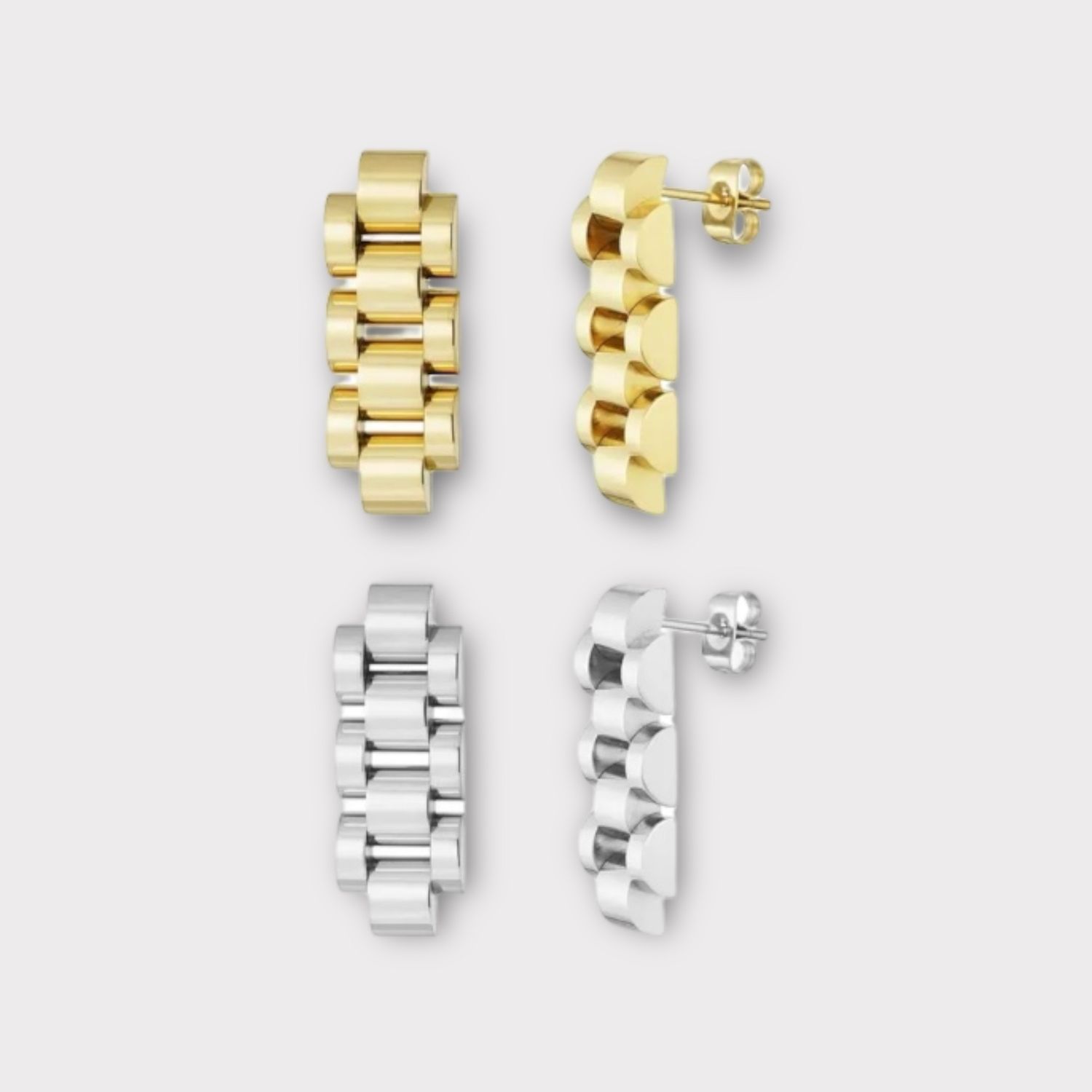 Lange Schakel Oorbellen - Stainless Steel Oorbellen - 100% Waterproof - Nikkel Vrij - Lange Hang Oorbellen