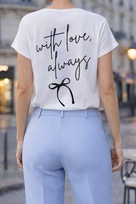 T- Shirt Met Print - Love Always - T Shirt Met Korte Mouwen - Losse T Shirt - T Shirt Voor Vrouwen