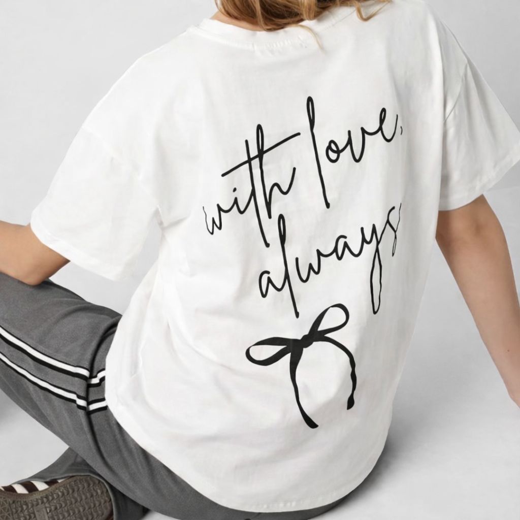 T- Shirt Met Print - Love Always - T Shirt Met Korte Mouwen - Losse T Shirt - T Shirt Voor Vrouwen