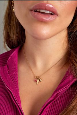 Ketting Met Bedels - Sleutel En Slot Bedel - Stainless Steel - Cadeau Tip